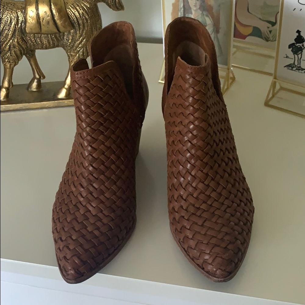 Frye Brown Woven Ankle Boots
